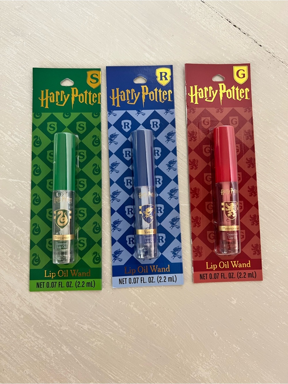 Harry Potter Hogwarts Lip Oil Wand Bundle 3 Slytherin Ravenclaw Gryffindor NWT